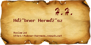 Hübner Hermész névjegykártya